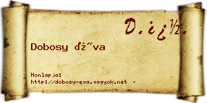 Dobosy Éva névjegykártya