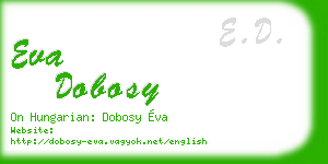 eva dobosy business card