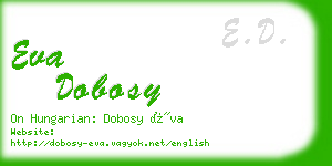 eva dobosy business card